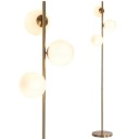 НАПОЛЬНЫЙ СВЕТИЛЬНИК БЕЛЫЕ СФЕРЫ ЛОФТ ЗОЛОТО 165 СМ LED