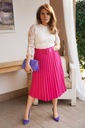 Elegantná plisovaná MIDI sukňa so širokým opaskom v sade AMARANT Značka Italy Moda