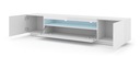 RTV skrinka AURA 200 biela matná / biely lesk + LED Hĺbka nábytku 37 cm
