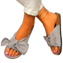 ТАПОЧКИ ЖЕНСКИЕ С БАНТОМ, СЕРЫЕ, ПРОФИЛИРОВАННЫЕ