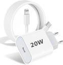 БЫСТРОЕ СЕТЕВОЕ ЗАРЯДНОЕ УСТРОЙСТВО PD БЛОК ПИТАНИЯ 20ВТ + КАБЕЛЬ ДЛЯ IPHONE USB-C LIGHTNING