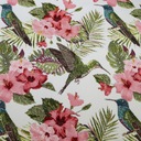 TKANINA OBICIOWA MATERIAŁ WZÓR KOLIBRY BEŻ