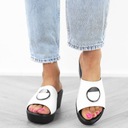 Biele dámske šľapky na podpätku ľahká pohodlná pracka sandále TW23090 veľ.36 Veľkosť 36