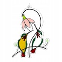 Красивые птицы на проволоке Высокое витражное панно