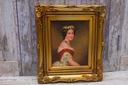 Portrét - Francúzska aristokratka s vencom - Olejomaľba - Zlatý rám Technika vykonávania oleja