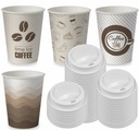КОФЕЙНЫЕ БУМАЖНЫЕ КРУЖКИ 250мл + КРЫШКИ 100 шт (на перепродажу)