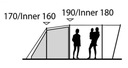 Namiot rodzinny 5 os. Flagstaf 5A Outwell Cechy dodatkowe system wentylacji przedsionek ochrona przed wiatrem kieszenie ochrona przeciwsłoneczna