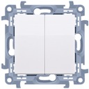 SIMON 10 ДВОЙНАЯ КНОПКА (МОДУЛЬ) 10AX, ВИНТ Z., CP2.01/11 БЕЛЫЙ