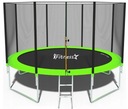 САДОВЫЙ ДЕТСКИЙ батут F-STAR 254CM 8FT ЗЕЛЕНАЯ СЕТКА Z. + ЛЕСТНИЦА
