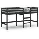 КАРКАС ДЕТСКОЙ КРОВАТИ С ЛЕСТНИЦЕЙ ЧЕРНЫЙ 90Х200СМ МАССИВ СОСНА