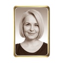 ZDJĘCIE NAGROBKOWE PROSTOKĄT SEPIA ZŁOTA RAMKA 8x10