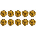 НАБОР ИЗ 10 ЖЕЛТЫХ ДВАДЦАТЬСТОРОННИХ КУБИКОВ D20 ДЛЯ РПГ