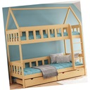 DZIECIĘCE PIĘTROWE ŁÓŻKO DOMEK 2-OSOBOWE SZUFLADY