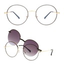 КРУГЛЫЕ СЕРЕБРЯНЫЕ ОЧКИ С СОЛНЦЕЗАЩИТНОЙ КРЫШКОЙ