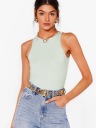 ЖЕНСКИЙ БОДИ NASTY GAL GREEN RIBBED* 32 VAD
