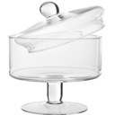 СТЕКЛЯННАЯ ЦВЕТНАЯ КОРОБКА НА НОЖКЕ, очень большая