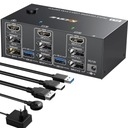 KVM-переключатель с тремя мониторами, 2 порта Displayport HDMI, KVM-переключатель 8K, 60 Гц L974