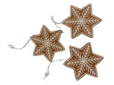 ПОДВЕСКИ ЗВЕЗДЫ НА ЕЛКУ ИЗ ПРЯНИКОВ ВОЙЛОВЫЕ 3 шт.