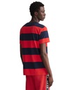 GANT Pánske pruhované tričko s logom Gant M Dominujúca farba červená