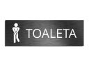Дверная табличка TOILET мужской туалет 6,5x20 см
