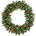 РОЖДЕСТВЕНСКАЯ ГИРЛЯНДИЯ СВЕТОДИОДНЫЙ КРУГЛЫЙ ВЕНОК КРЕМОВЫЙ