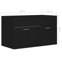 vidaXL Skrinka pod umývadlo, čierna, 80x38,5x46 cm, drevotrieska Farba nábytku čierna