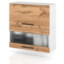 ПОДВЕСНОЙ КУХОННЫЙ ШКАФ С РУЧКОЙ СО СТЕКЛОМ ДУБ ВОТАН 50СМ