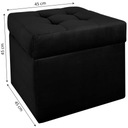 Moderná otváracia taburetka 45x45 v čiernej farbe Šírka nábytku 45 cm