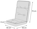 Подушка на шезлонг садовый пляжный стул 50х50х70см