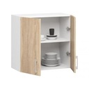 Шкаф кухонный навесной Lima, 60 см, 2 дверцы, 2 полки, вместительный, Дуб Сонома белый