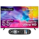 Телевизор Kruger&Matz 55 дюймов UHD Google TV WiFi DVB-T2 H.265 HEVC + КАБЕЛЬ HDMI