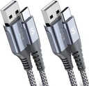 2 шт. USB-USB-C кабель SWEGUARD QC 2м серый