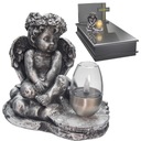 СЕРАЯ ГИПСОВАЯ ФИГУРКА Гробница СОЛНЕЧНАЯ СВЕТОДИОДНАЯ ЛАМПА