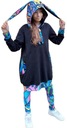 Bluza oversize kaptur z uszami legginsy komplet128