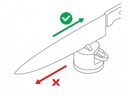 Классическая черная точилка AnySharp затачивает ножи с помощью точильного камня.