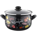 Эмалированная кастрюля для лазаньи 18 СМ, 3 л, ЭМАЛЬНАЯ СТЕКЛЯННАЯ КРЫШКА PLESZEW