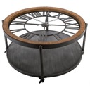 Okrągły stół metalowa ława drewno metal z zegarem