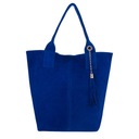 NIEBIESKA TOREBKA ZAMSZOWA KOBALTOWA WOREK ZAMSZ NATURALNY SKÓRA