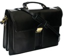 Мужской кожаный портфель для ноутбука, 15 см, черный, итальянский, А4
