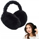 CZARNE NAUSZNIKI ZIMOWE DAMSKIE SKŁADANE REGULOWANE UNIWERSALNE OPASKA
