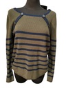 Next nowy sweter cienki zielony pasy 44