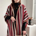 #1216 Jarný jesenný pruhovaný pletený kardigan ponch Pohlavie Výrobok pre ženy