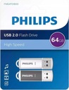 2 флэш-накопителя Philips 64 ГБ USB 2.0 128 ГБ Duopack ВЫСОКОСКОРОСТНОЙ
