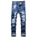 Nové pánske strečové úzke džínsy luxusné značky modrá de