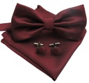 ГАЛСТУК-БАБОЧКА + Запонки + бордовый нагрудный платок с галстуком-бабочкой.
