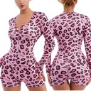 ЦЕЛЬНАЯ ПИЖАМА С ШОРТАМИ НА МОЛНИИ ПЛОТНЫЙ СПАЛЬНЫЙ КОСТЮМ - L