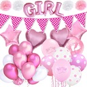 РОЗОВЫЙ НАБОР ДЛЯ ДЕТСКОГО ДУША, ШАРЫ НА ДЕНЬ РОЖДЕНИЯ ДЕВОЧКИ