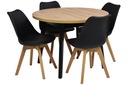 Круглый стол 100/130 см + 4 скандинавских стула