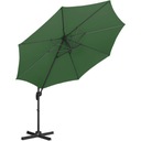 Parasol ogrodowy na wysięgniku bocznym uchylny okrągły śr. 300 cm zielony Wysokość produktu 290 cm