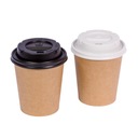 КОФЕЙНЫЕ БУМАЖНЫЕ КРУЖКИ 300мл, 100 шт + КРЫШКА